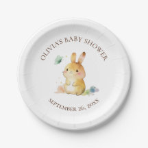 Cute Bunny Rabbit Baby Shower-Personlig för Neutra