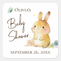 Cute Bunny Rabbit Baby Shower Personlig
