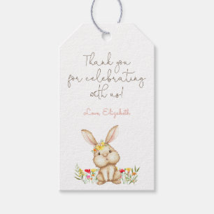 Cute Bunny Rabbit Baby Shower Presentetikett