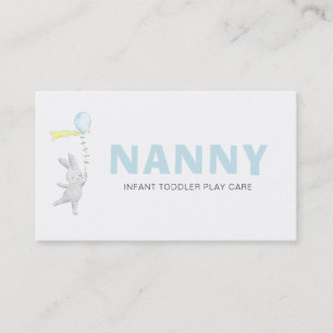 *~* Cute Bunny Rabbit Balloon Nanny Visitkort