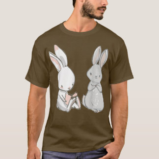 Cute Bunny Rabbit Best Friends Bok Älskare & Gift T Shirt