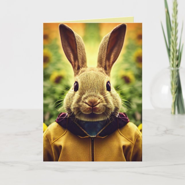 CUTE BUNNY RABBIT BIRTHDAY-KORT KORT (Framsida)