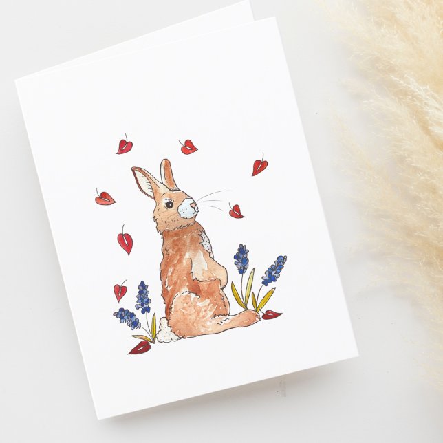 Cute Bunny Rabbit Blank Tack Kort (Skapare uppladdad)