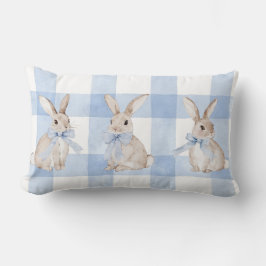 Cute Bunny Rabbit Blue Play Dekorativ kudde