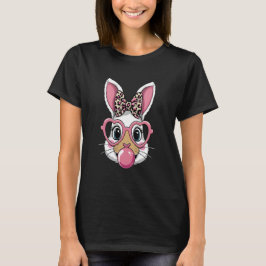 Cute Bunny Rabbit Coquette Bow Girl Glad påsk T Shirt