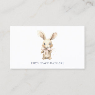 Cute Bunny Rabbit Daycare Childcare Visitkort