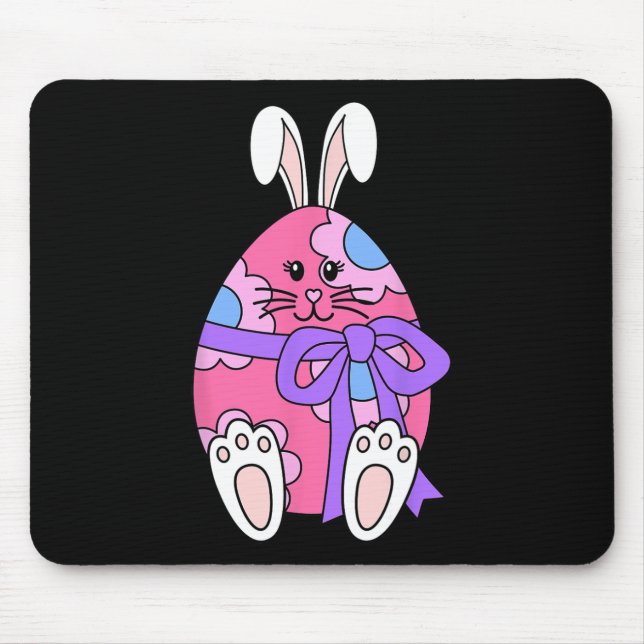 Cute Bunny Rabbit Egg Blommigt Girls Glad påsk Da Musmatta (Framsidan)