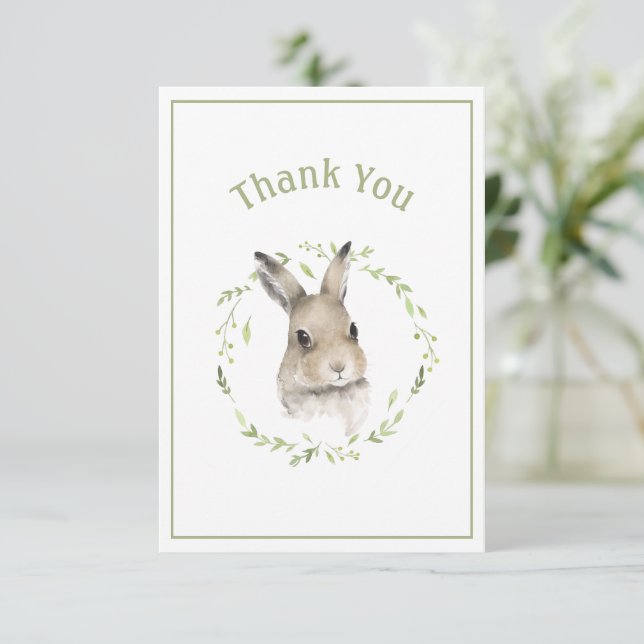 Cute Bunny Rabbit - enkelt tackkort Tack Kort (Stående Fram)