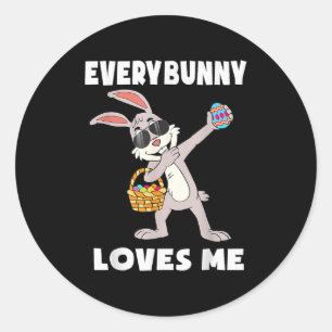 Cute Bunny Rabbit for Boys Girls All Bunny Älskare Runt Klistermärke