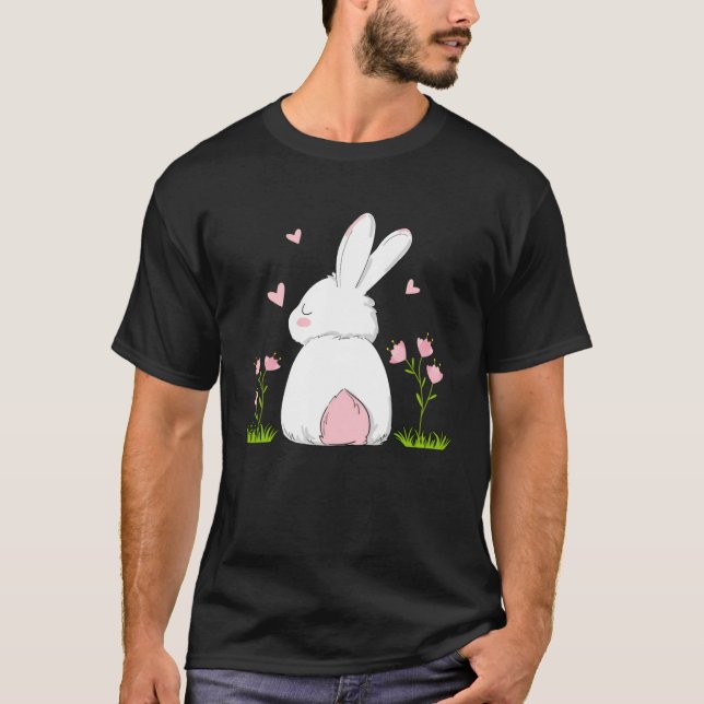 Cute Bunny Rabbit Happy Easter Day Women Girl Matc T Shirt (Framsida)