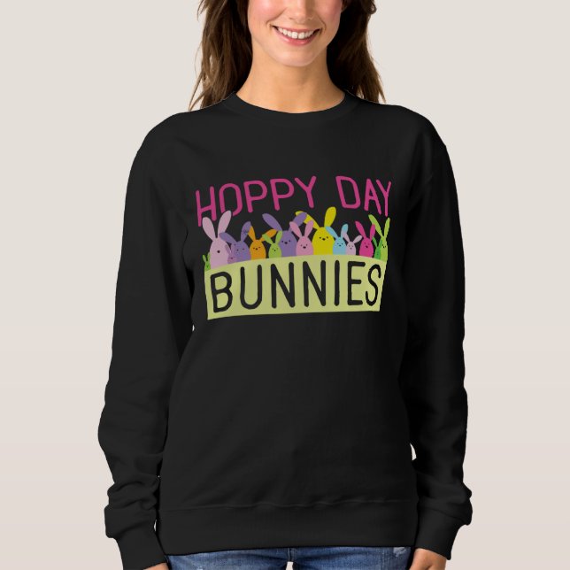 Cute Bunny Rabbit Hoppy Day Bunnies Happy T Shirt (Framsida)