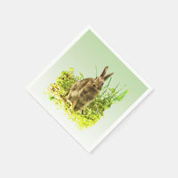 Cute Bunny Rabbit i Grönt Grass Pappersservett