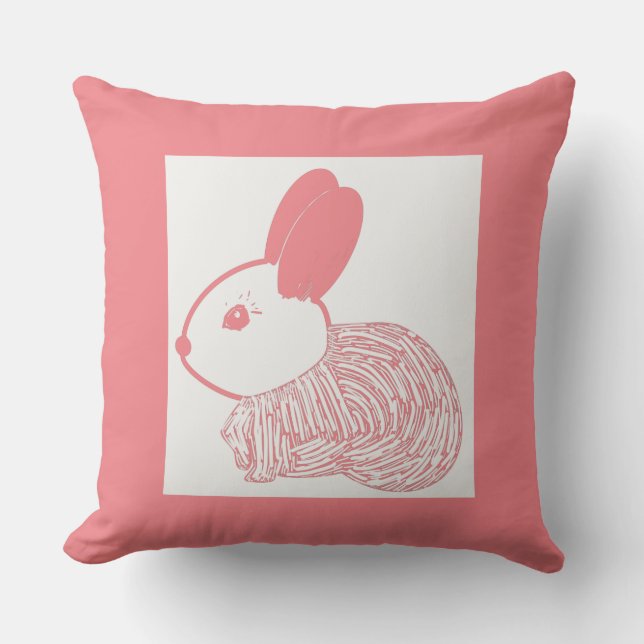 Cute Bunny Rabbit Kudde (Framsida)