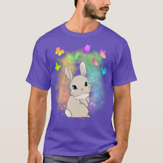 Cute Bunny Rabbit magiskt damm Färg och Butterflie T Shirt