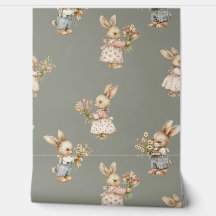Cute Bunny Rabbit och Flowers