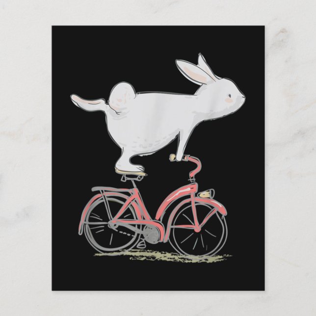 Cute Bunny Rabbit på Bike Cycling Bicycle (Framsida)