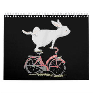 Cute Bunny Rabbit på Bike Cycling Bicycle Kalender