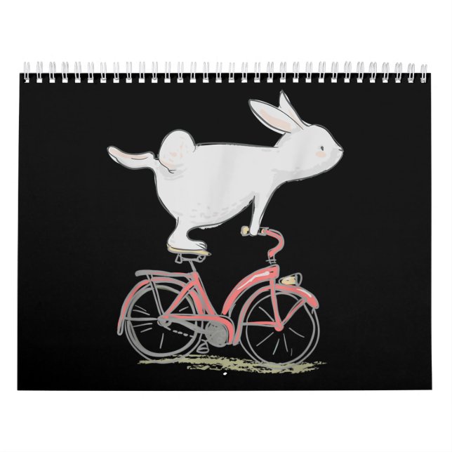 Cute Bunny Rabbit på Bike Cycling Bicycle Kalender (Omslag)
