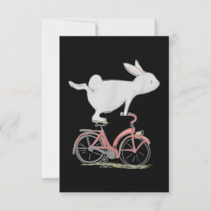 Cute Bunny Rabbit på Bike Cycling Bicycle OSA Kort