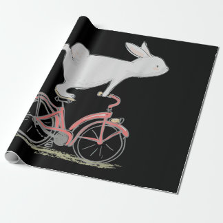 Cute Bunny Rabbit på Bike Cycling Bicycle Presentpapper