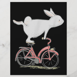 Cute Bunny Rabbit på Bike Cycling Bicycle Reklamblad