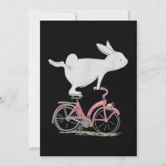 Cute Bunny Rabbit på Bike Cycling Bicycle Tack Kort