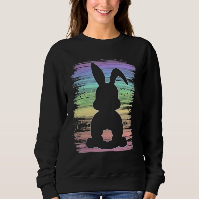 Cute Bunny Rabbit Pastel Happy Easter Day Girls Wo T Shirt (Framsida)