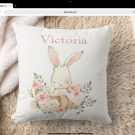 Cute Bunny Rabbit Personlig Modern Baby Kudde