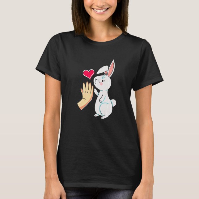 Cute Bunny Rabbit Pet 1 T Shirt (Framsida)