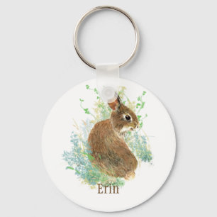 Cute Bunny Rabbit Pet Animal Custom Name Hoodie Bu Nyckelring