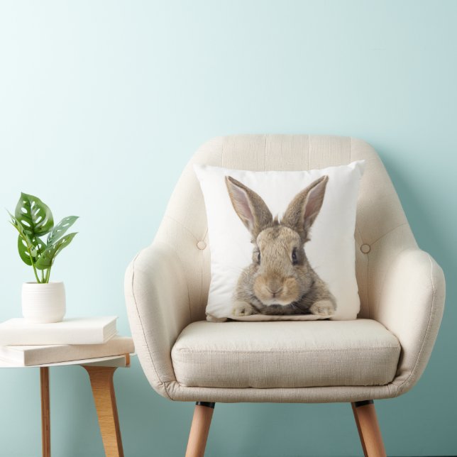Cute Bunny Rabbit Photo Boy Girl Woodland Animals Kudde (Stol)