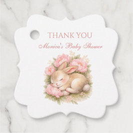 Cute Bunny Rabbit Pink Blush Peony Baby Shower Gåvor Etiketter