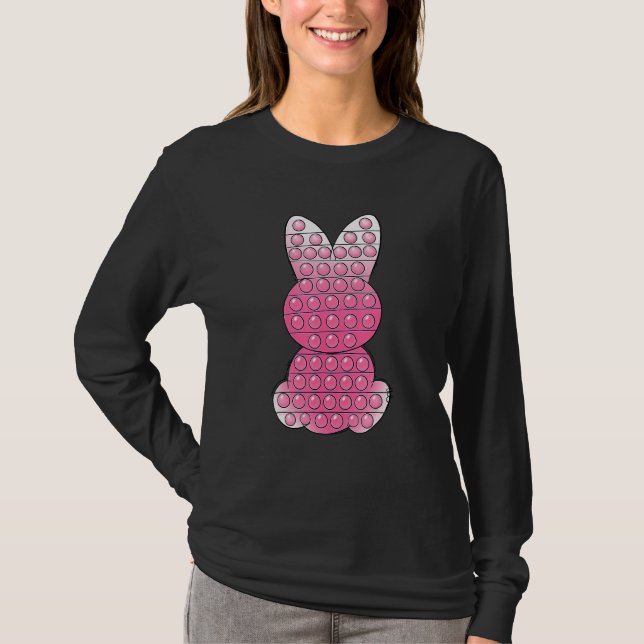 Cute Bunny Rabbit Poppin Glad påsk Day Fidget T T Shirt (Framsida)