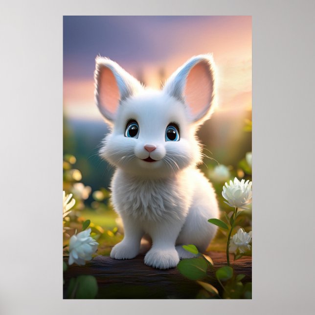 Cute Bunny Rabbit Poster (Framsidan)