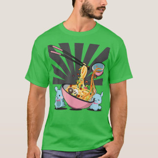 Cute Bunny Rabbit Ramen Noodle Soppa Anime Kawaii T Shirt