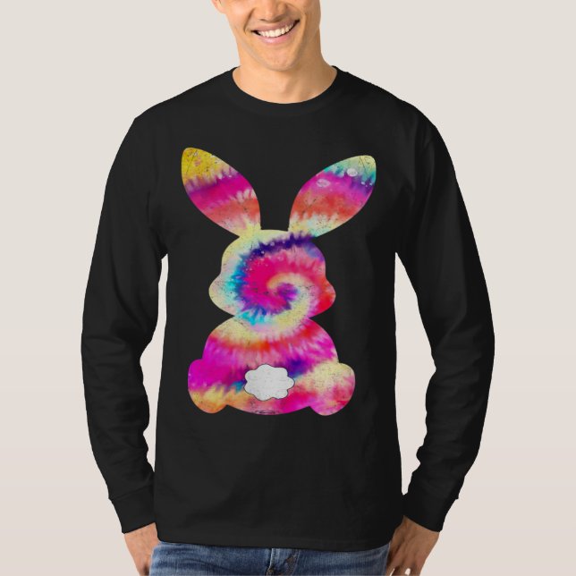 Cute Bunny Rabbit Tie Dye Bow Tie Easter Day Girls T Shirt (Framsida)