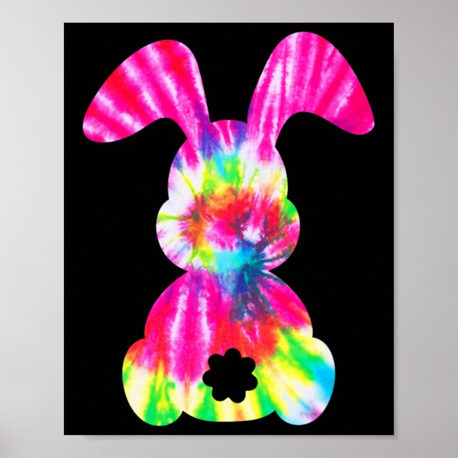 Cute Bunny - Rabbit Tie Dye Bow - Tie Påsk Day G Poster (Framsidan)
