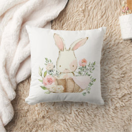 Cute Bunny Rabbit Watercolor Nursery Kudde