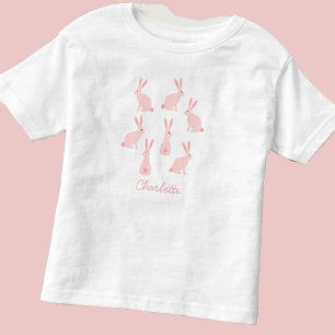 Cute Bunny Rabbits Rosa Personlig T Shirt