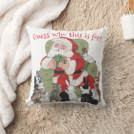 Cute Bunny Rabbits & Santa juldekan Funny Kudde