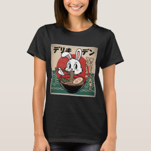 Cute Bunny Ramen Älskare japansk Noodles Manga Art T Shirt