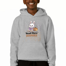 Cute Bunny Reading Hoodie - Läs mer BOOOKS Hallo