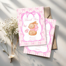 Cute Bunny rosa-gräns-flickors babydusch