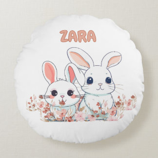 Cute Bunny Round Pillow Rund Kudde