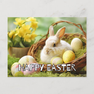 Cute Bunny Says Glad påsk Vykort
