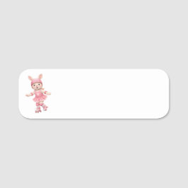 Cute Bunny School Name Label – Kids Back to School Namnbricka