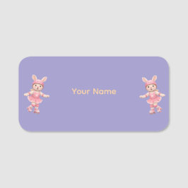 Cute Bunny School Name Label – Kids Back to School Namnbricka