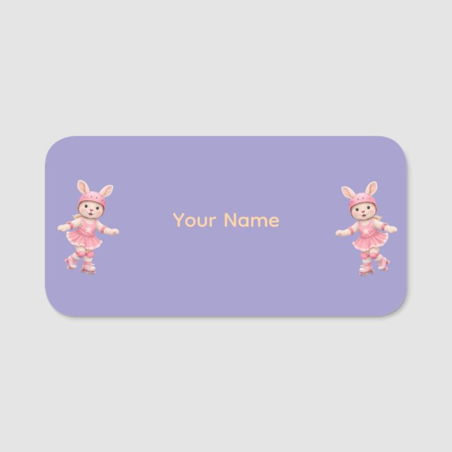 Cute Bunny School Name Label – Kids Back to School Namnbricka (Framsida)