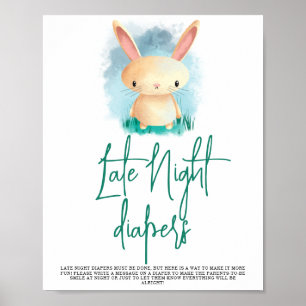 Cute Bunny - sena nattblöjor Poster