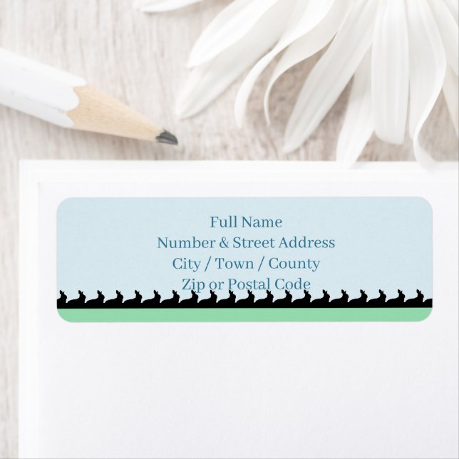 Cute Bunny silhouette Returadress Etikett (Insitu)